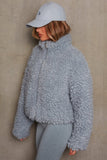 Winter Solid Turtleneck Zipped Fleece Jacket