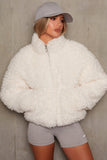 Winter Solid Turtleneck Zipped Fleece Jacket