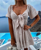 Summer v-neck short-sleeved dress