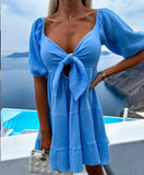 Summer v-neck short-sleeved dress